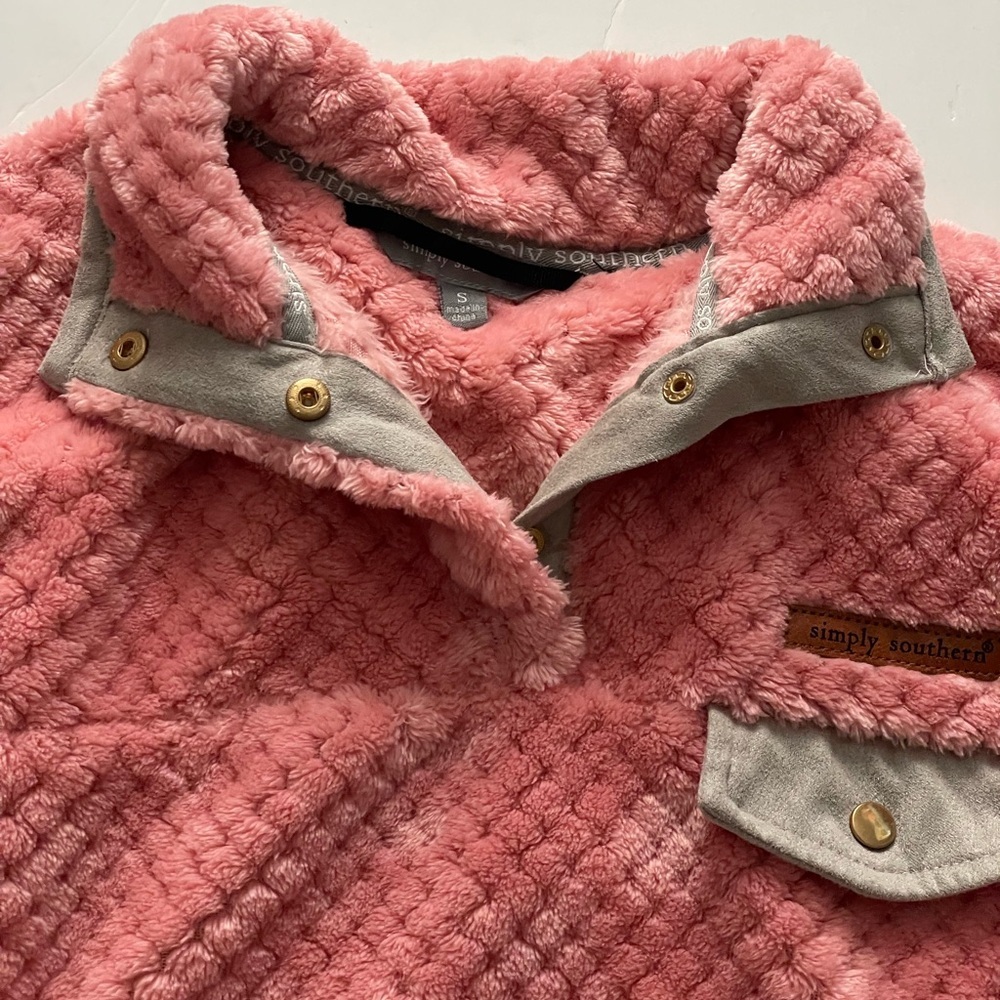 SIMPLY SOUTHERN Women’s S BLOSSOM LONG SLEEVE SOFT SHERPA PULLOVER SWEATSHIRT - Picture 5 of 8